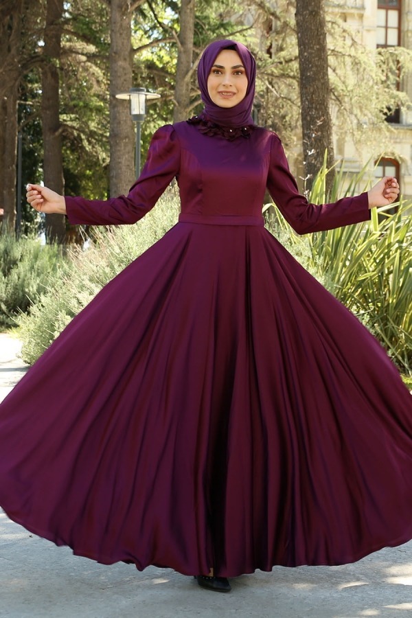 Purple Twilight Satin Dress